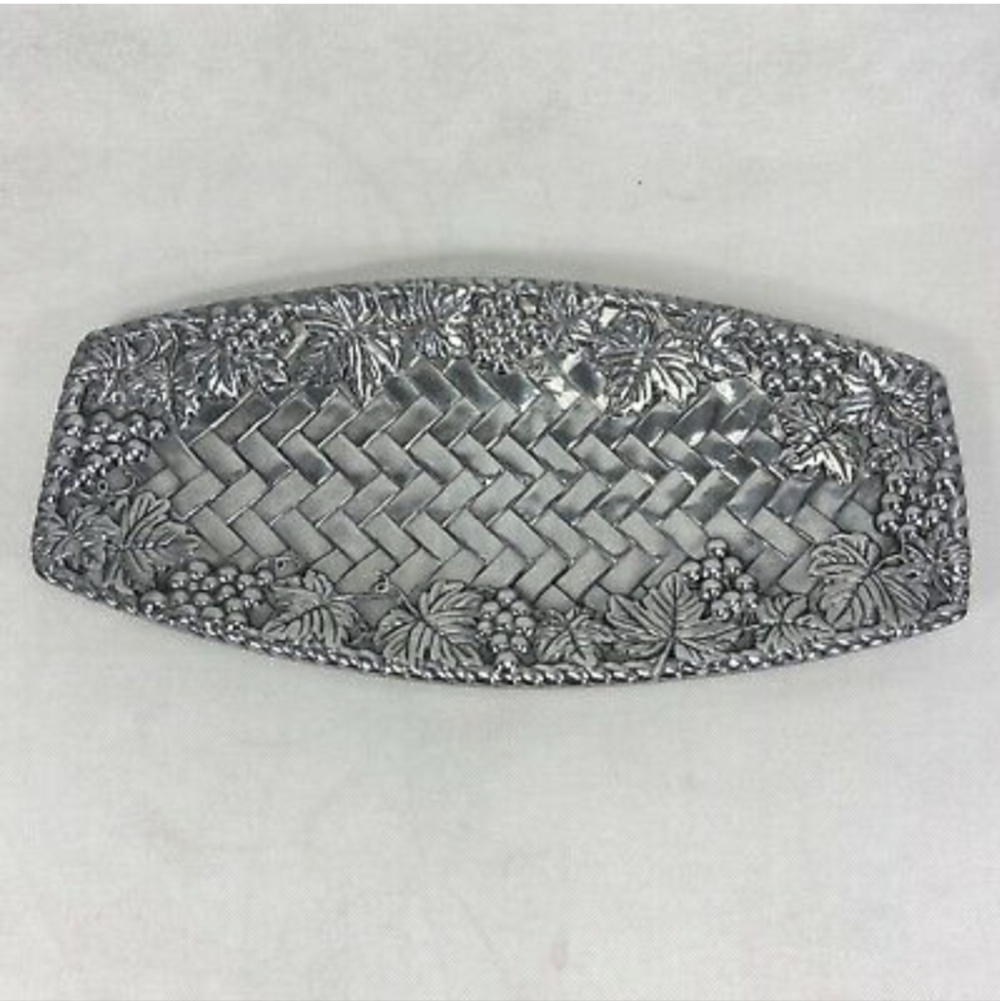 LENOX Grape Weave Bread Tray Metal Alloy 14” x 7” - Retired BEAUTIFUL